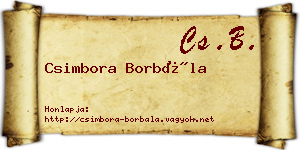 Csimbora Borbála névjegykártya